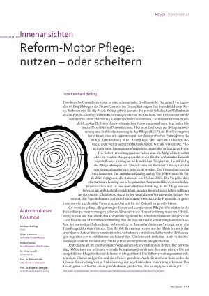 Vorschauseite 1: Reform-Motor Pflege: nutzen – oder scheitern