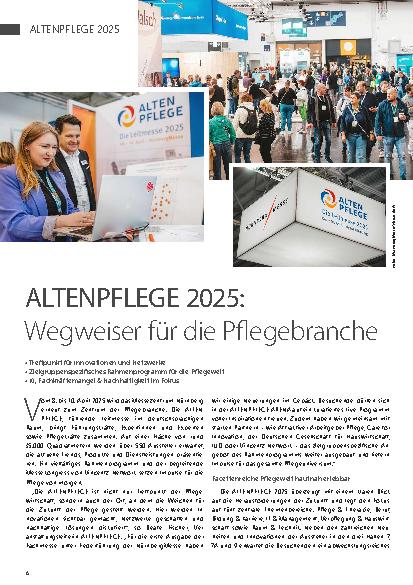Vorschauseite 1: ALTENPFLEGE 2025: Wegweiser für die Pflegebranche