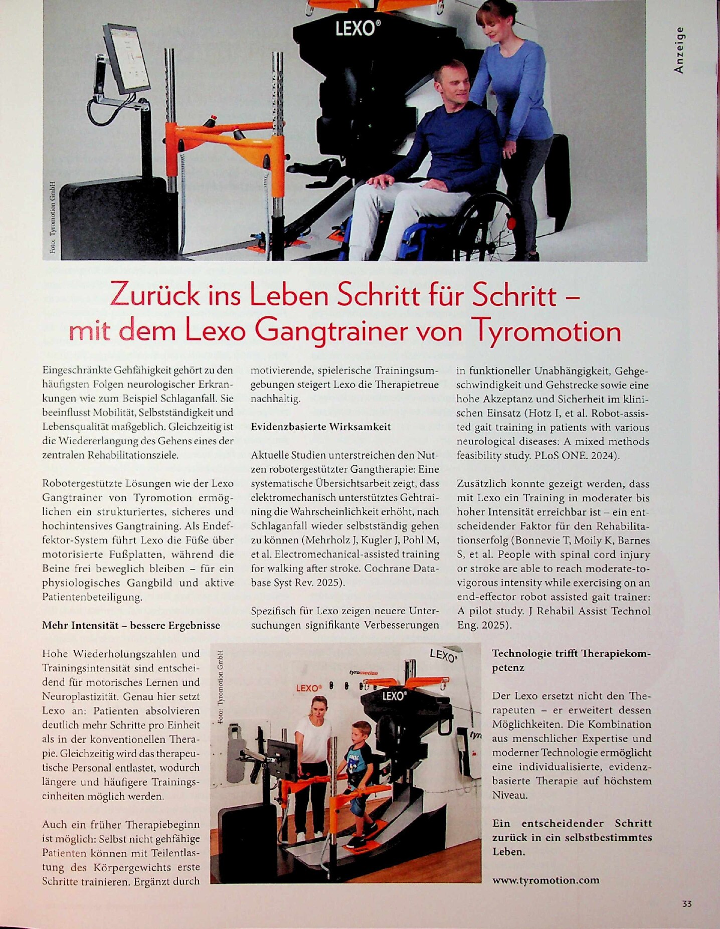 Vorschauseite 1: Zurück ins Leben Schritt für Schritt – mit dem Lexo Gangtrainer von Tyromotion