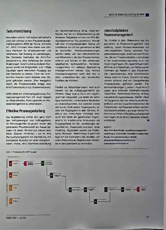 Vorschauseite 2: Vorgehensweise Prozessmanagement im Kepler Universitätsklinikum Linz