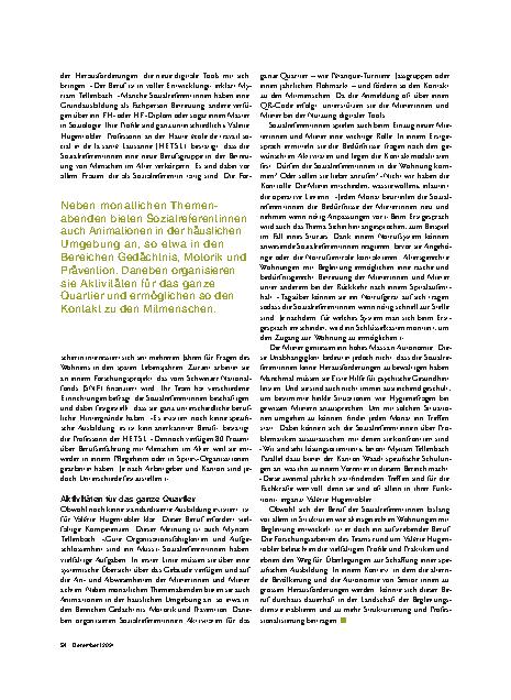 Vorschauseite 3: Sozialreferentinnen fördern die Gemeinschaft.