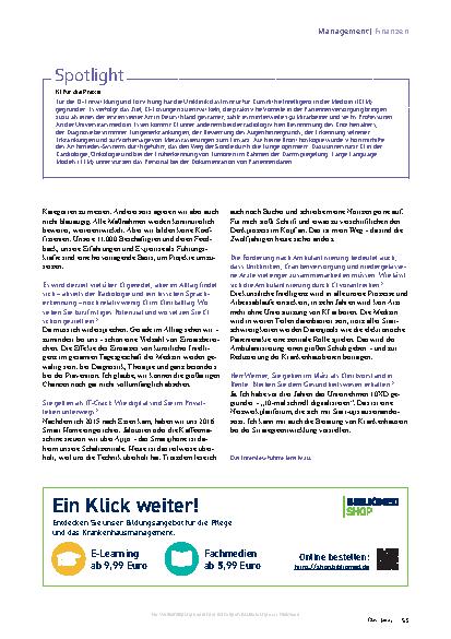 Vorschauseite 4: Bilanzgespräch „Auch kleine Kliniken brauchen ausreichend Patienten“