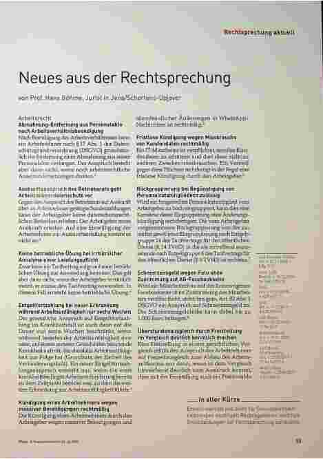 Vorschauseite 1: Corrected: Neues aus der Rechtsprechung