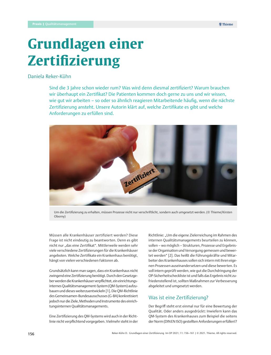 Vorschauseite 1: Grundlagen einer Zertifizierung