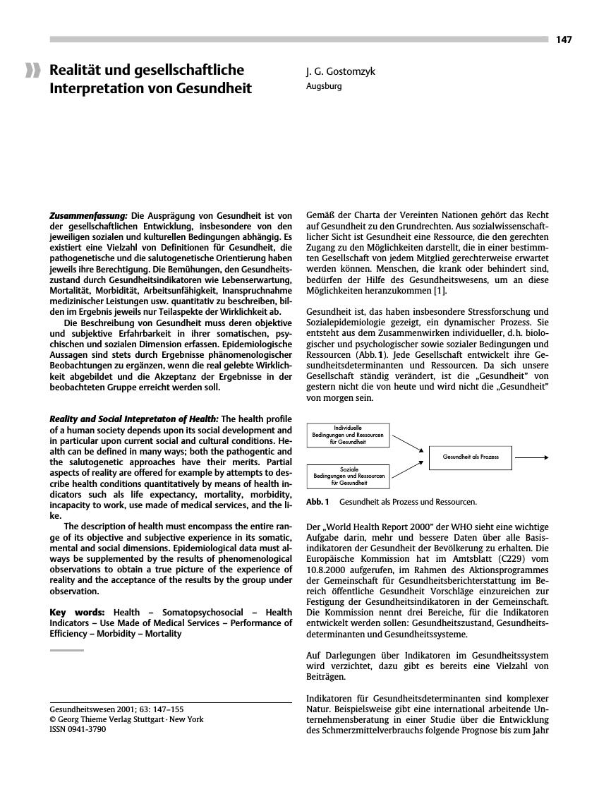 Vorschauseite 1: Realität und gesellschaftliche Interpretation von Gesundheit