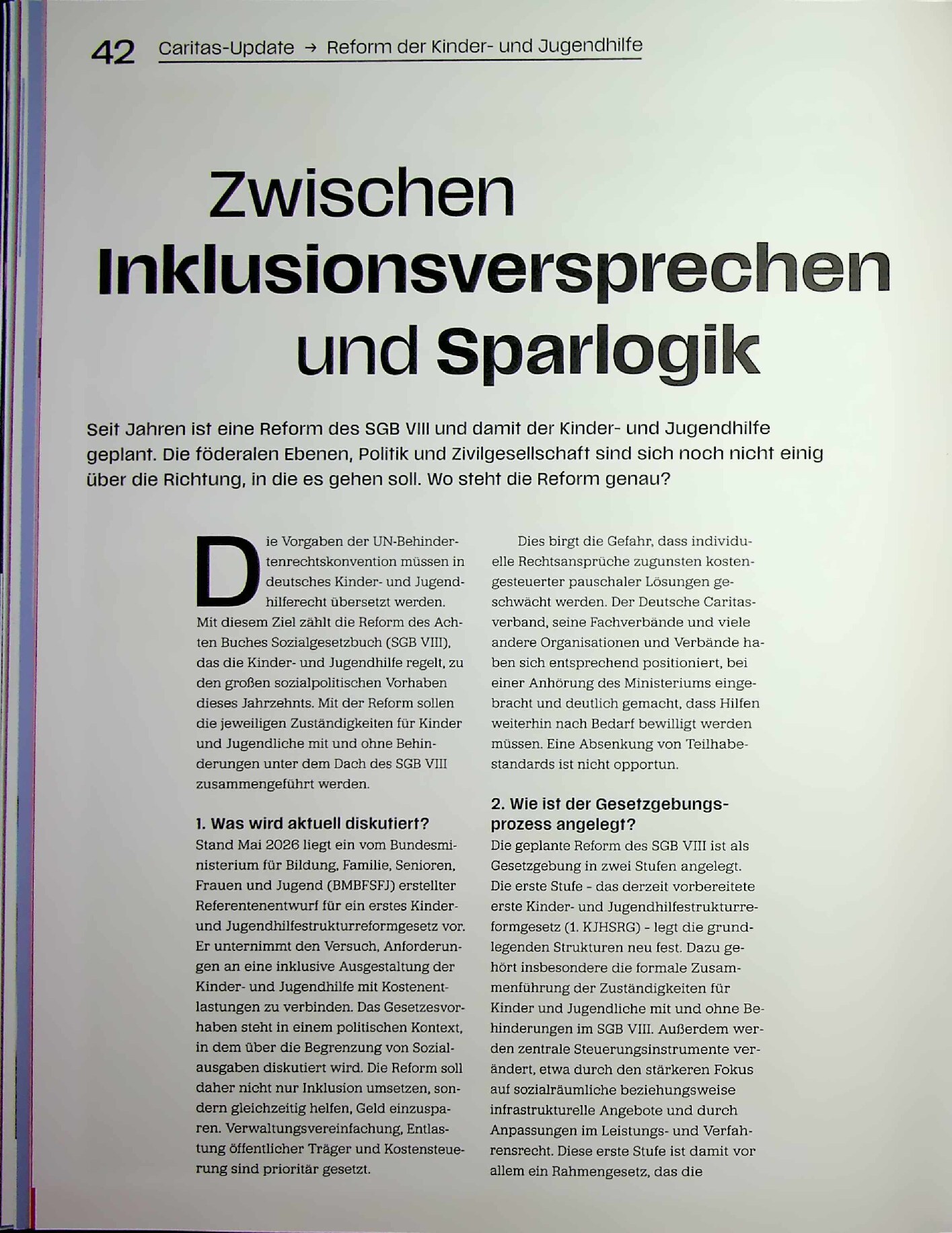 Vorschauseite 1: Zwischen Inklusionsversprechen und Sparlogik