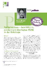 Vorschauseite 1: Palliative Care – kein SOLLTE, sondern ein überlegtes MUSS in der Onkologie