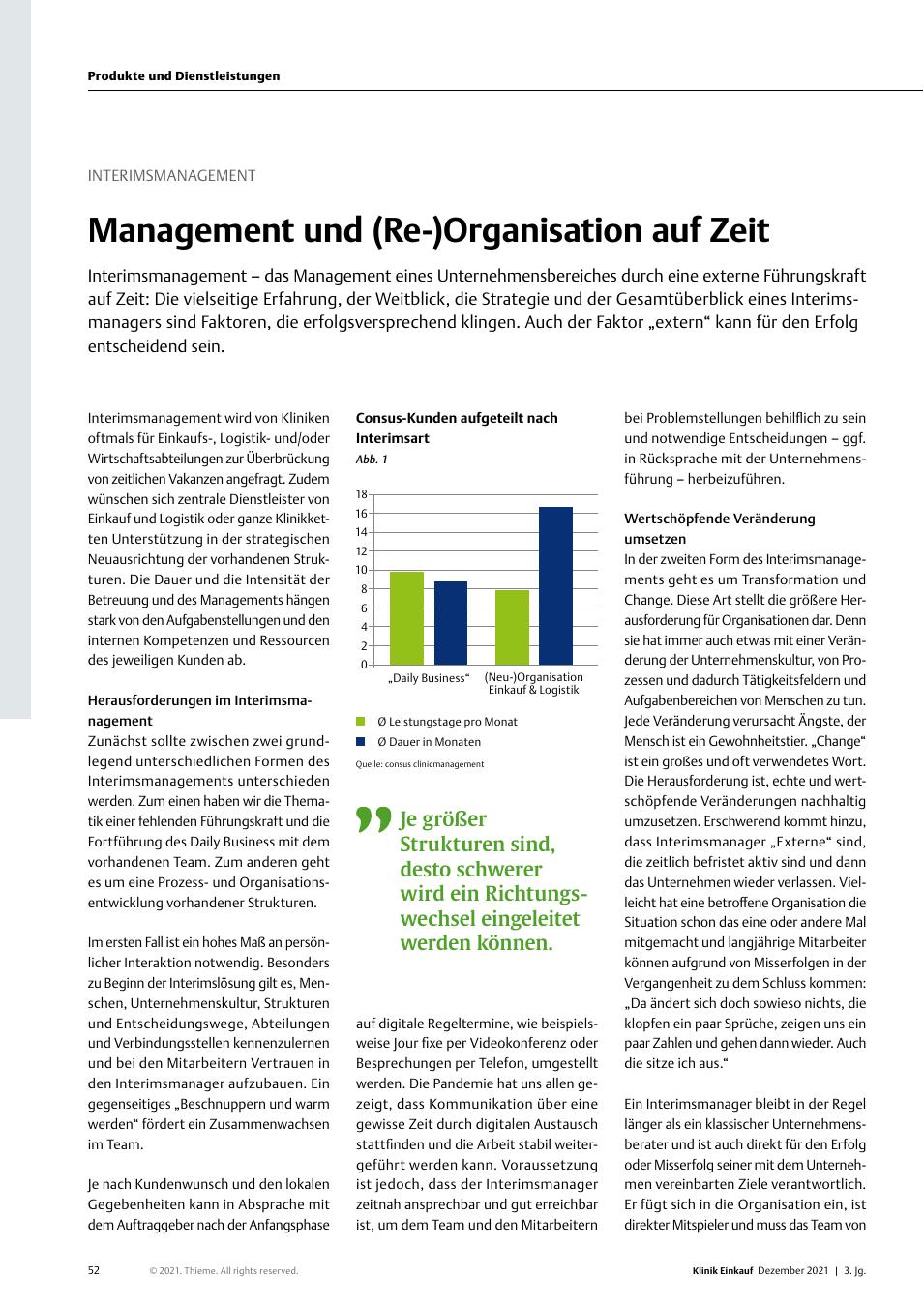 Vorschauseite 1: Interimsmanagement: Management und (Re-)Organisation auf Zeit