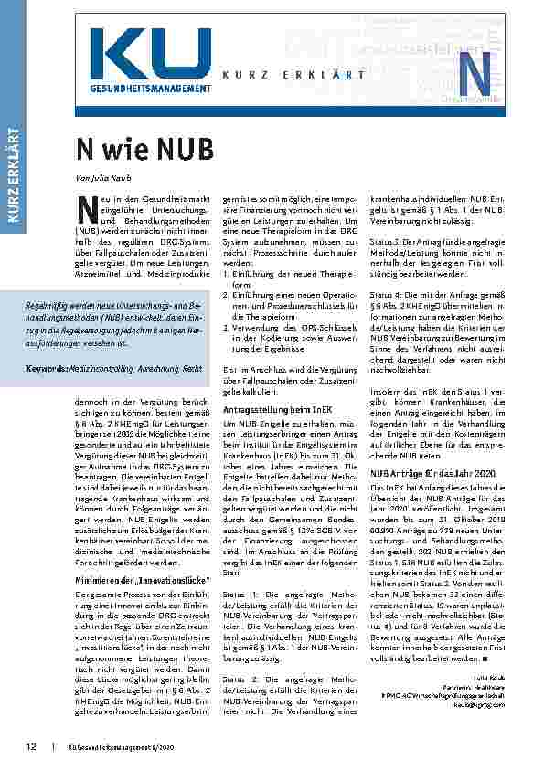 Vorschauseite 1: N wie NUB