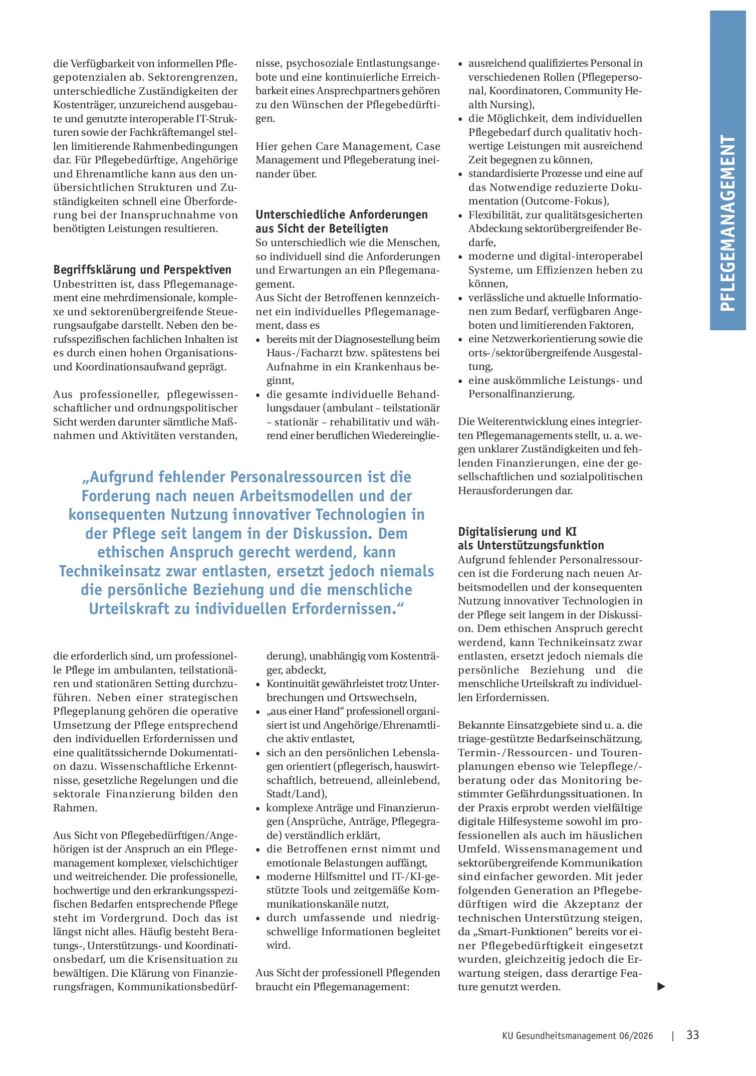 Vorschauseite 2: Herausforderungen für ein nachhaltiges Pflegemanagement