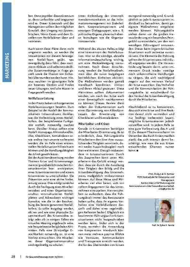 Vorschauseite 3: Krisen sind auch Chancen: Krisen-Marketing im Krankenhaus