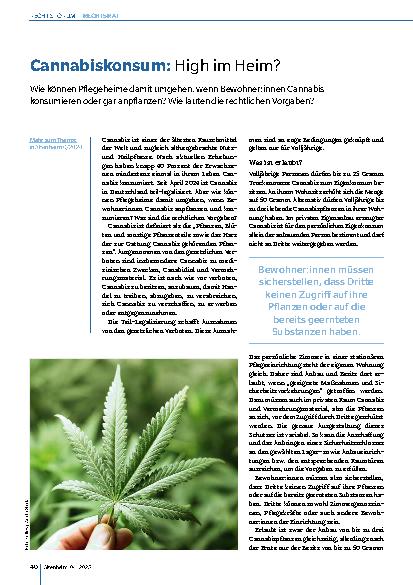 Vorschauseite 1: Cannabiskonsum: High im Heim?