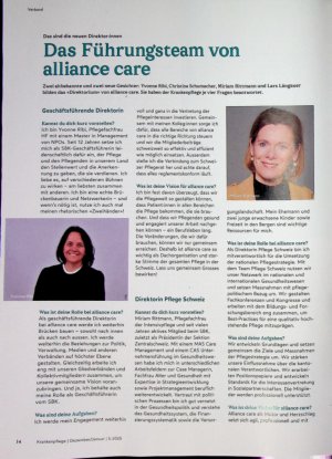 Vorschauseite 1: Das sind die neuen Direktorinnen Das Führungsteam von alliance care