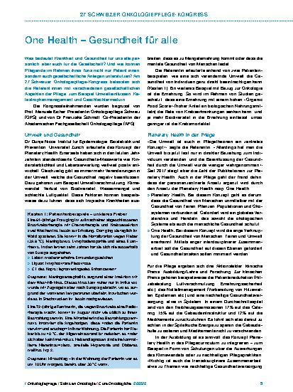 Vorschauseite 1: One Health – Gesundheit für alle