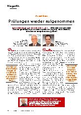 Vorschauseite 1: Prüfungen wieder aufgenommen
