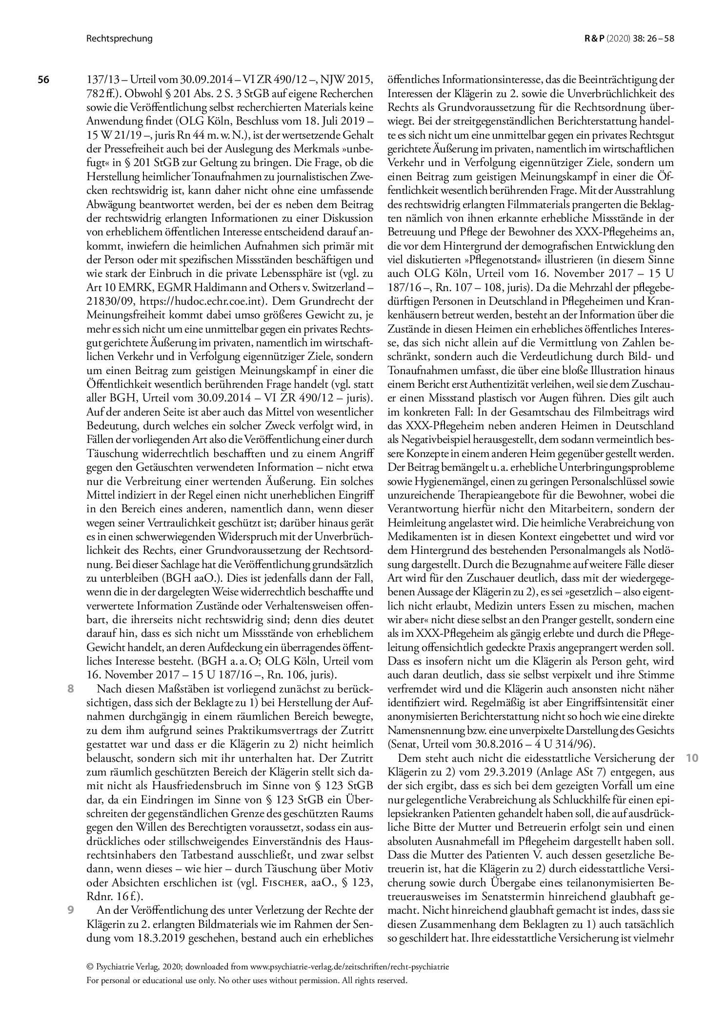 Vorschauseite 2: Heimliche Tonaufnahmen im Pflegeheim