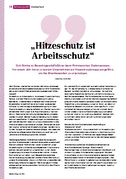 Vorschauseite 1: „Hitzeschutz ist Arbeitsschutz“