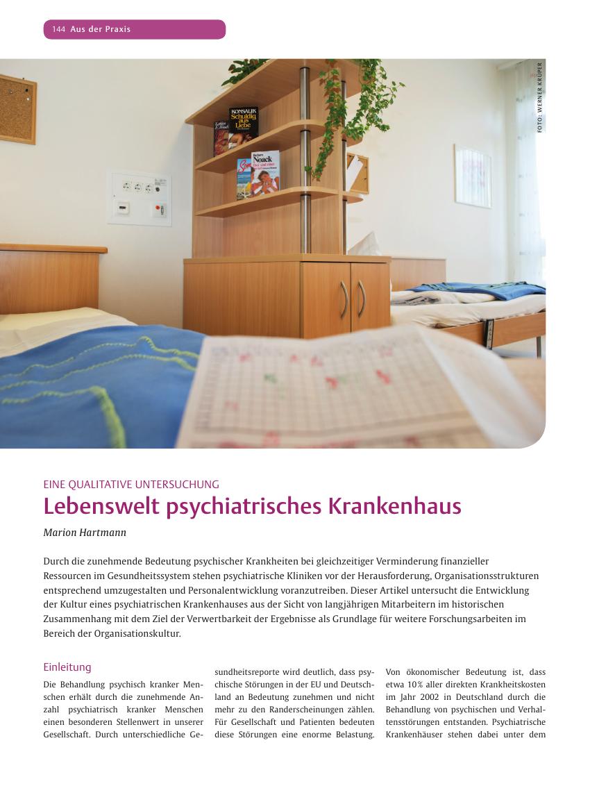 Vorschauseite 1: Lebenswelt psychiatrisches Krankenhaus