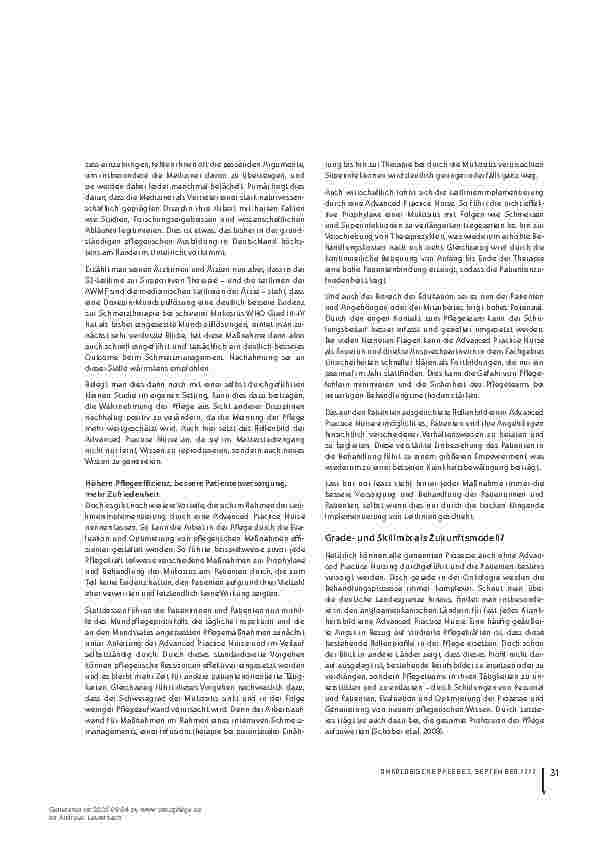 Vorschauseite 4: Die Rolle der studierten Pflegekraft (APN) bei der Umsetzung von Leitlinien