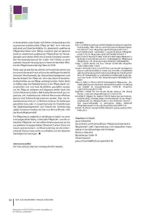 Vorschauseite 5: Die Rolle der studierten Pflegekraft (APN) bei der Umsetzung von Leitlinien