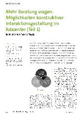 Vorschauseite 1: Mehr Beratung wagen: Möglichkeiten konstruktiver Interaktionsgestaltung im Jobcenter (Teil 2) Implikationen für die Praxis