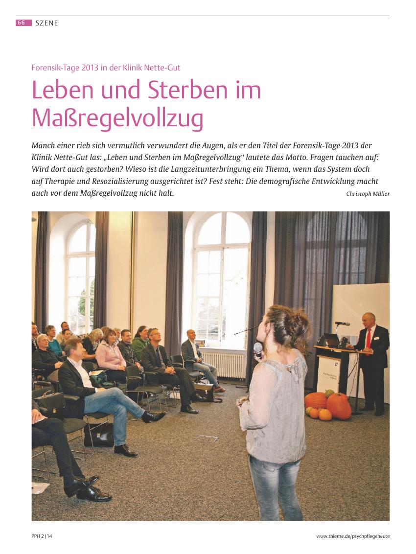 Vorschauseite 1: Leben und Sterben im Maßregelvollzug