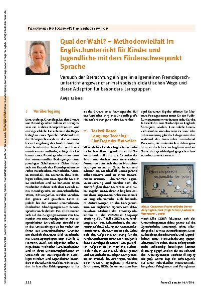 Vorschauseite 1: Qual der Wahl? – Methodenvielfalt im Englischunterricht für Kinder und Jugendliche mit dem Förderschwerpunkt Sprache