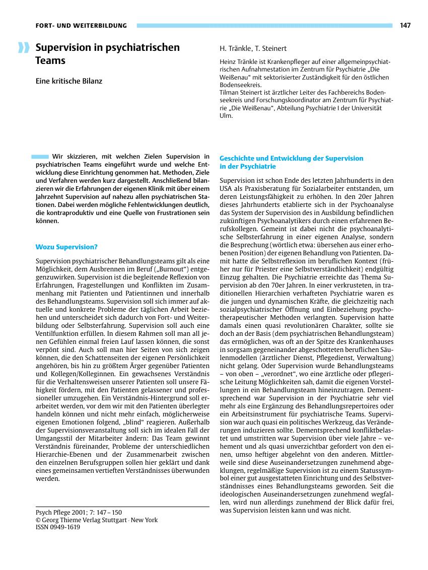 Vorschauseite 1: Supervision in psychiatrischen Teams