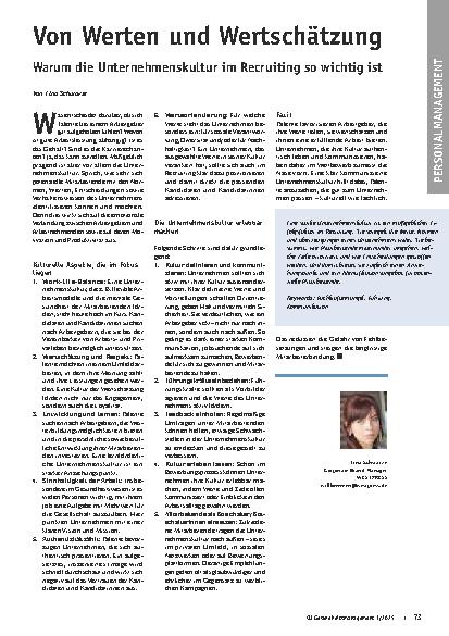 Vorschauseite 1: Von Werten und Wertschätzung: Warum die Unternehmenskultur im Recruiting so wichtig ist