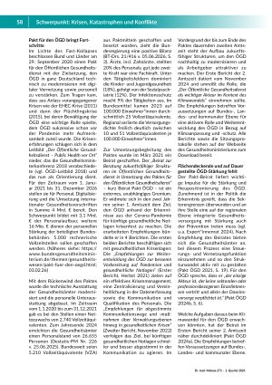 Vorschauseite 4: Von der Schönwetterveranstaltung zur Krisenresilienz. Public Health braucht ein klares Mandat