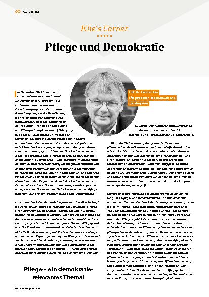 Vorschauseite 1: Pflege und Demokratie