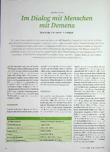 Vorschauseite 1: Im Dialog mit Menschen mit Demenz: Drei Module für mehr Leichtigkeit
