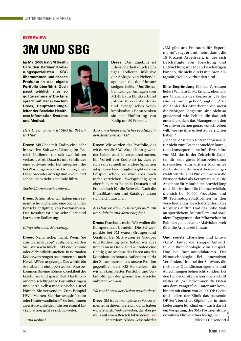 Vorschauseite 1: 3M und SBG