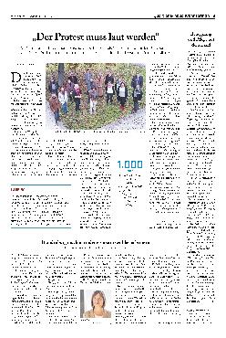 Vorschauseite 1: "Der Protest muss laut werden."