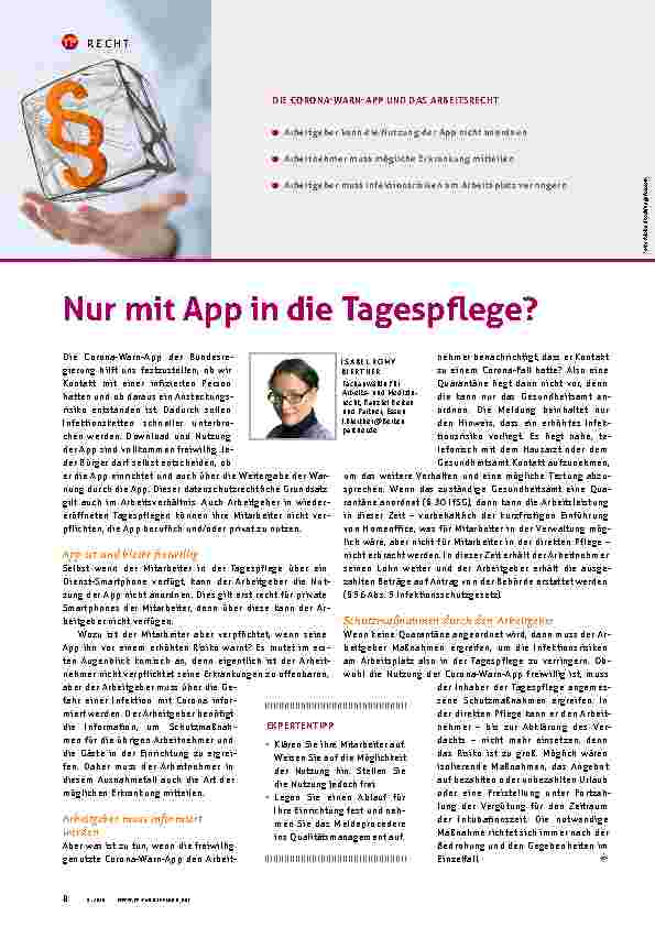 Vorschauseite 1: Nur mit App in die Tagespflege?