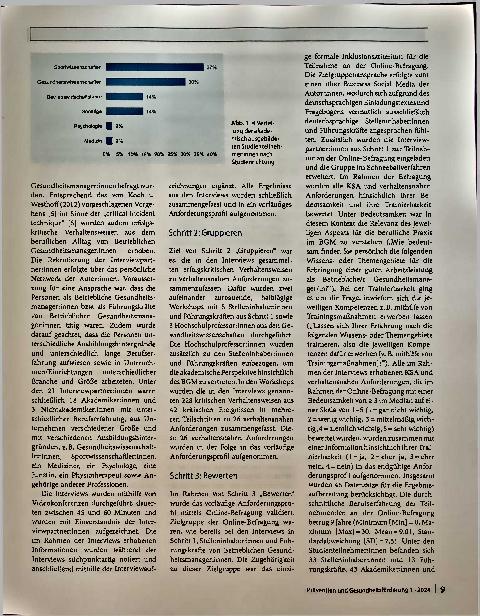 Vorschauseite 2: Entwicklung eines Anforderungsprofils für Betriebliche Gesundheitsmanagerinnen