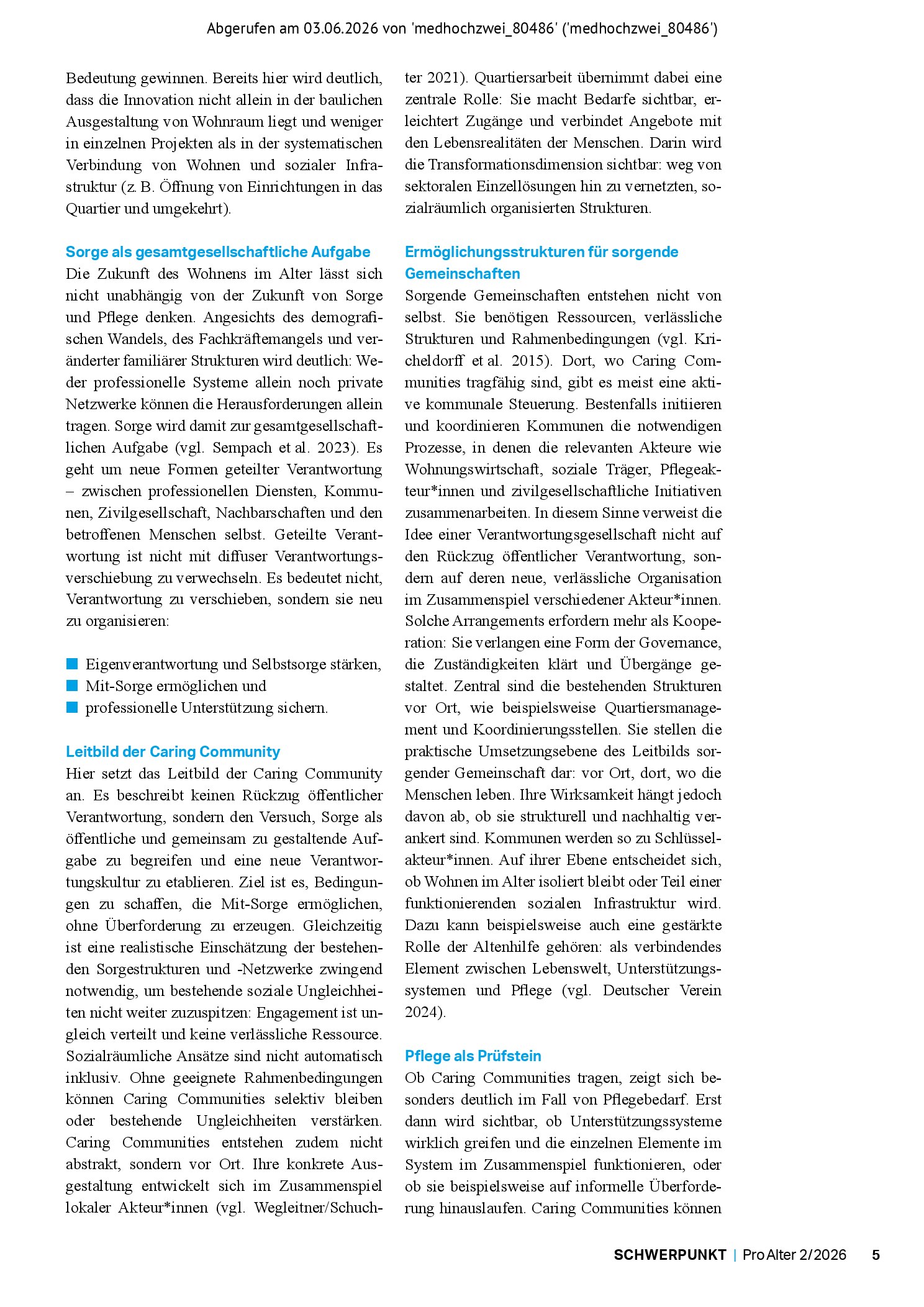 Vorschauseite 2: Innovation, Transformation, Wirksamkeit – alter(n)sgerechtes Wohnen in Caring Communities gestalten