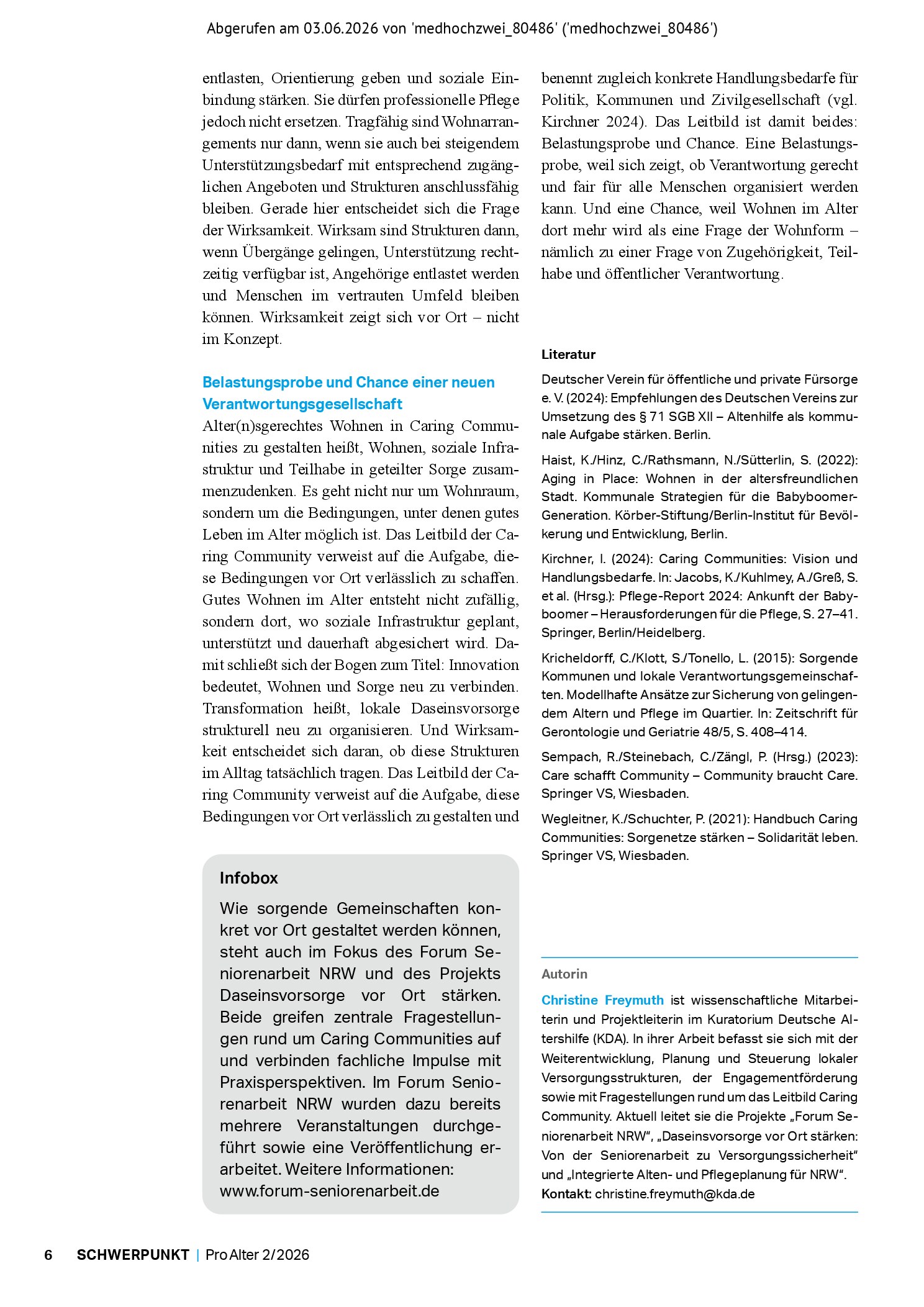 Vorschauseite 3: Innovation, Transformation, Wirksamkeit – alter(n)sgerechtes Wohnen in Caring Communities gestalten
