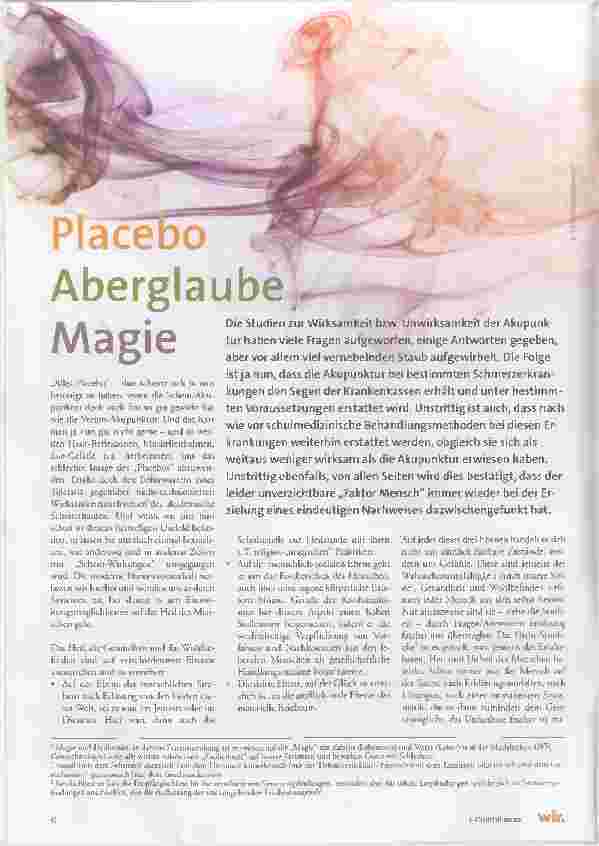Vorschauseite 1: Placebo Aberglaube Magie