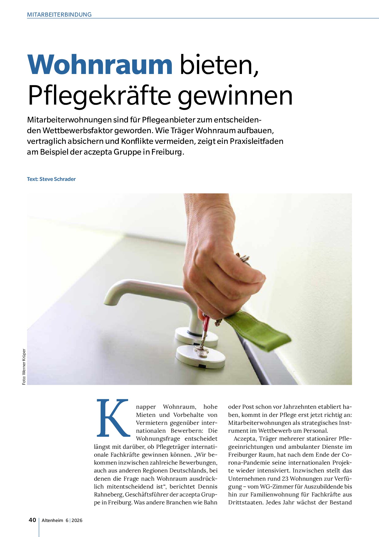 Vorschauseite 1: Wohnraum bieten, Pflegekräfte gewinnen