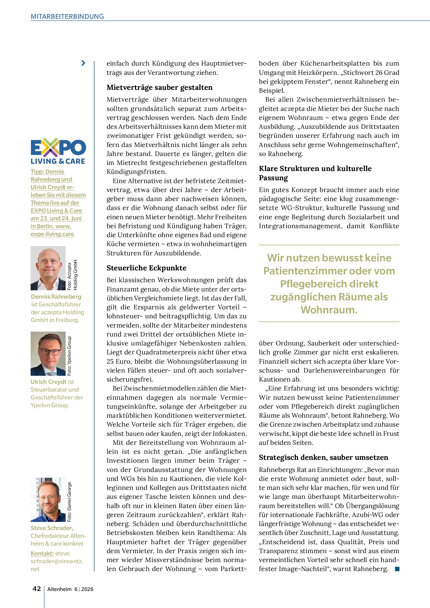 Vorschauseite 3: Wohnraum bieten, Pflegekräfte gewinnen