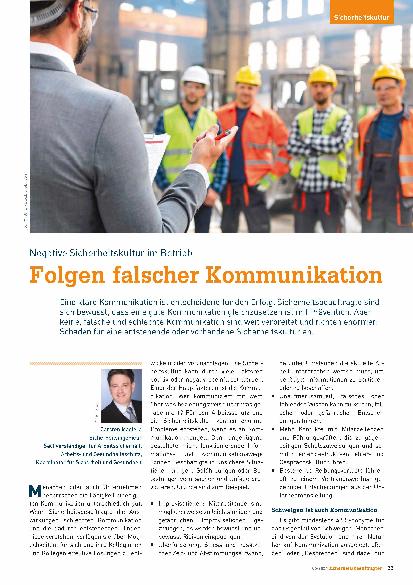 Vorschauseite 1: Negative Sicherheitskultur im Betrieb: Folgen falscher Kommunikation