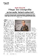 Vorschauseite 1: Pflege: Der zweitgrößte potenzielle Katastrophenfall