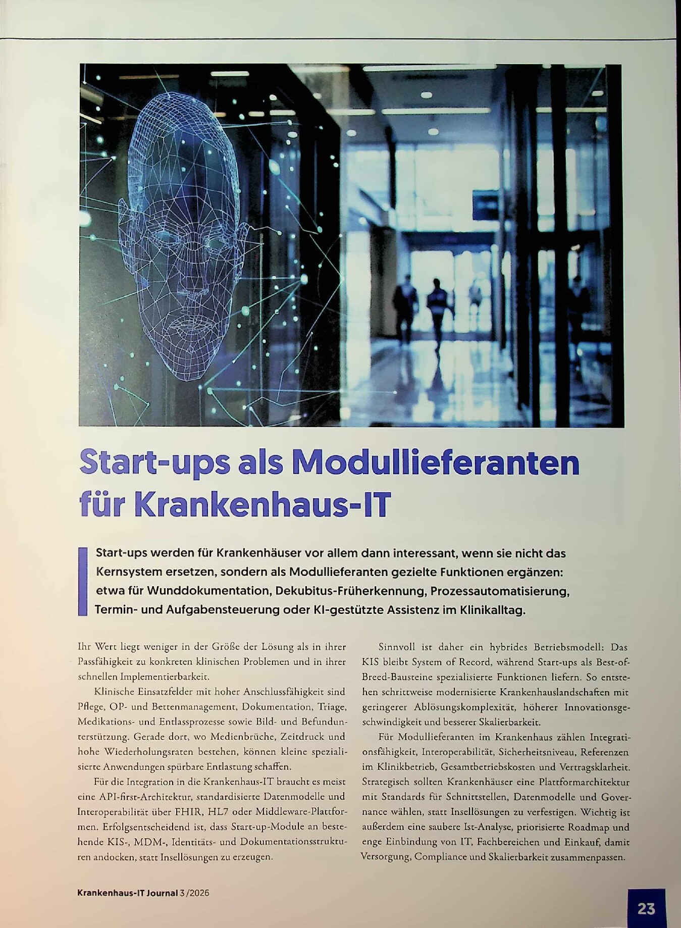 Vorschauseite 1: Start-ups als Modullieferanten für Krankenhaus-IT