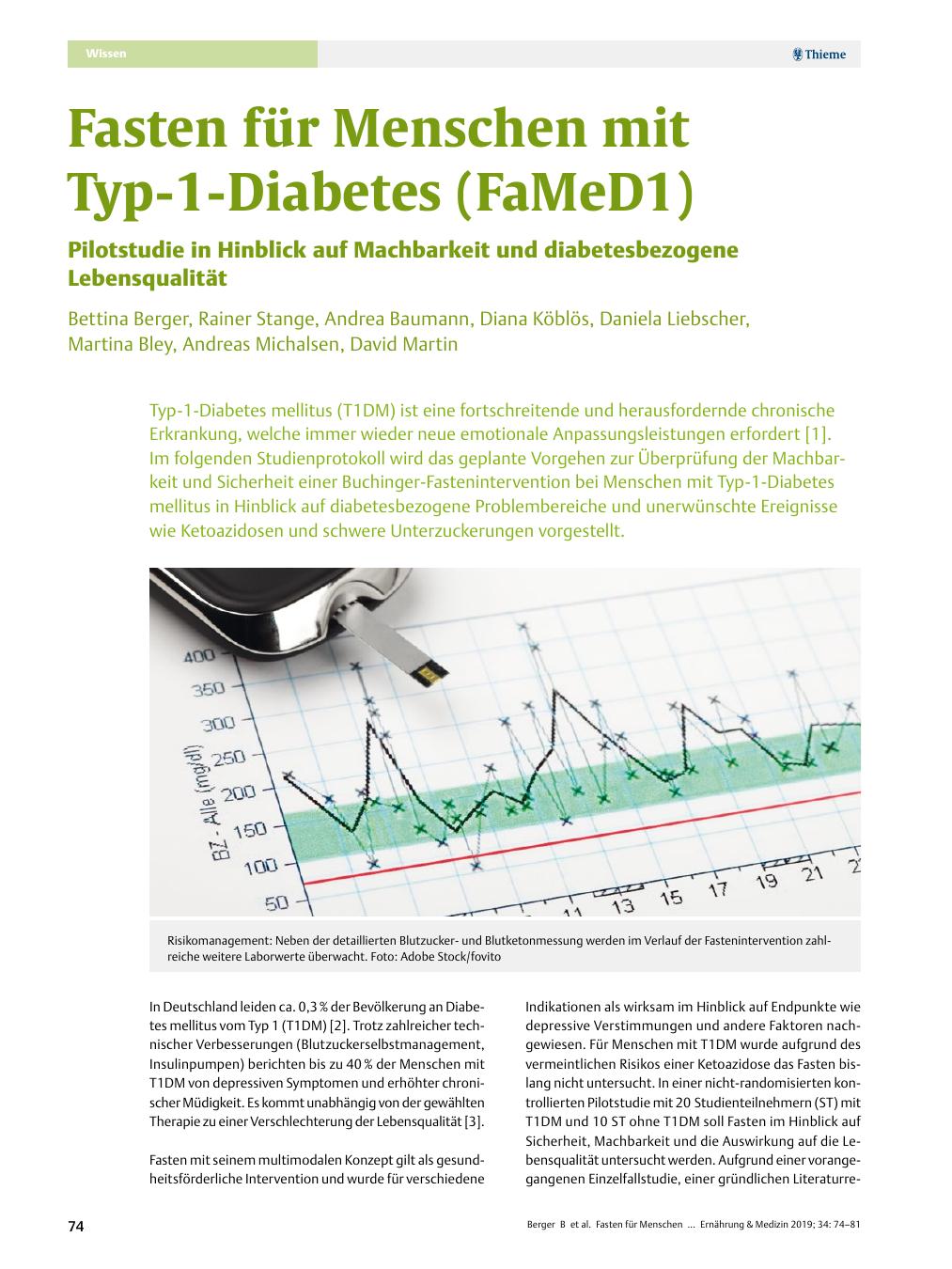 Vorschauseite 1: Fasten für Menschen mit Typ-1-Diabetes (FaMeD1)