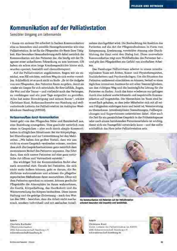 Vorschauseite 1: Kommunikation auf der Palliativstation - Sensibler Umgang am Lebensende