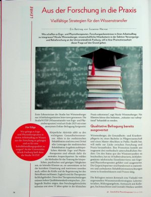 Vorschauseite 1: Aus der Forschung in die Praxis Vielfältige Strategien für den Wissenstransfer