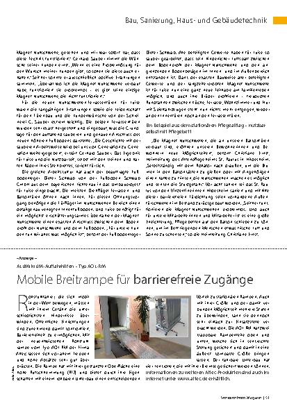 Vorschauseite 4: Zugänglichkeit auf Terrassen und Balkone für alle – selbst mit Stehbrett oder Pflegebett