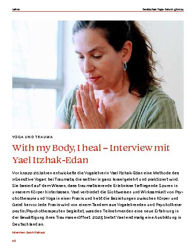 Vorschauseite 1: With my Body, I heal – Interview mit Yael Itzhak-Edan