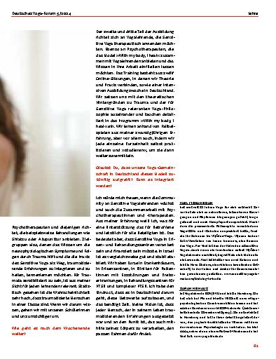Vorschauseite 4: With my Body, I heal – Interview mit Yael Itzhak-Edan
